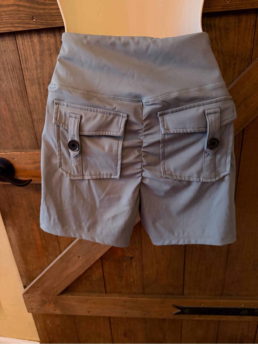 Firm Abs High-Rise  Women's Cargo Shorts with Button Flap Pockets